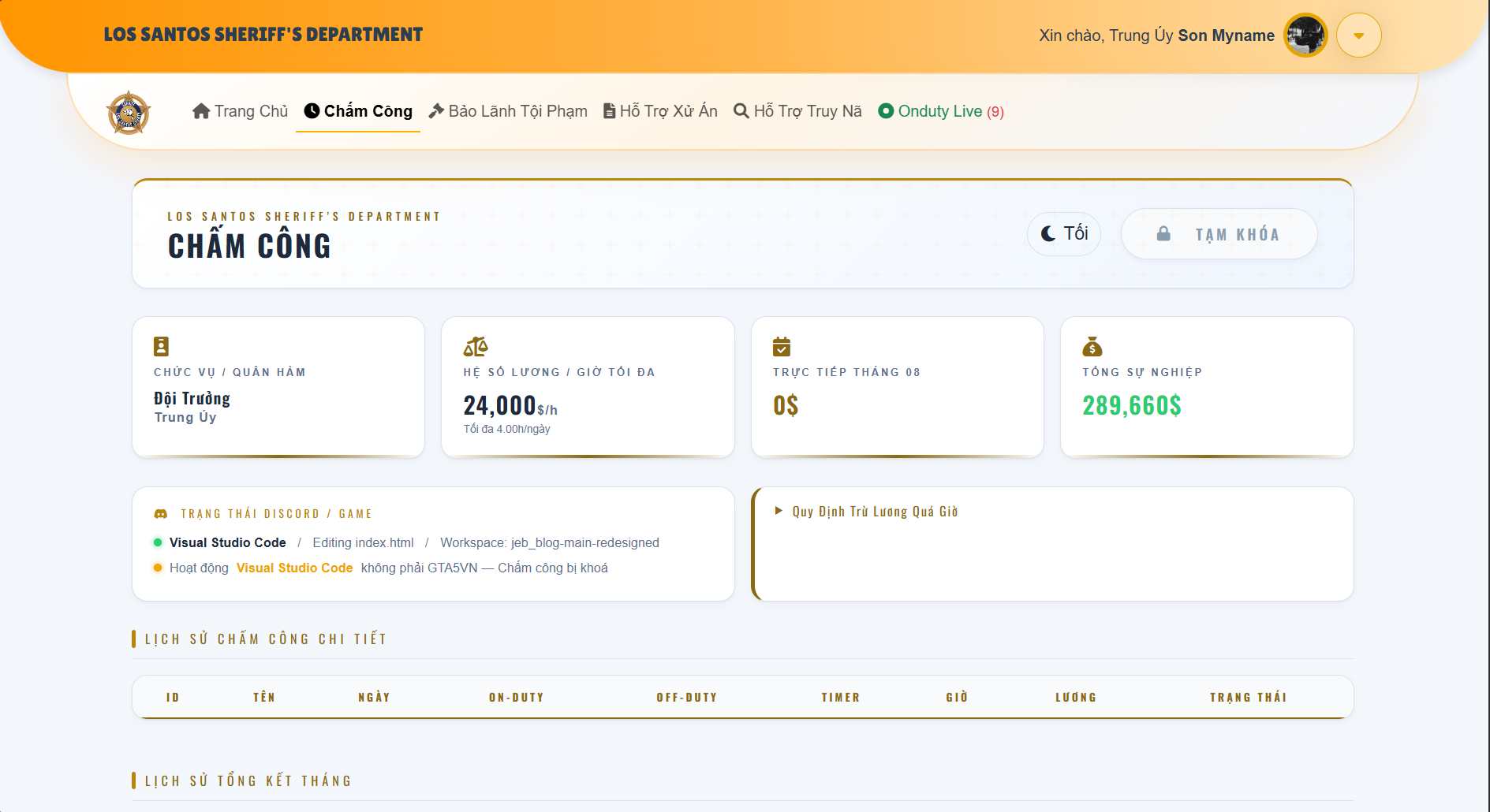 Website mẫu LSSD HR Time